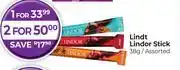 Dis-Chem Lindt Lindor Stick Assorted-38g offer