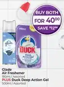 Dis-Chem Glade Air Freshener 180ml Plus Duck Deep Action Gel 500ml-Both For offer