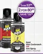 Dis-Chem Raid Max Cockroach Or Ant Spray Assorted-300ml offer