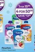Dis-Chem Purity Pouches Assorted-110ml offer