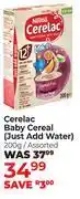 Dis-Chem Nestle Cerelac Baby Cereal (Just Add Water) Assorted-200g offer