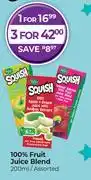 Dis-Chem Squish 100% Fruit Juice Blend Assorted-200ml offer