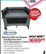 Dis-Chem Bambino Side By Side Co-Sleeper offer