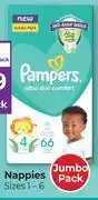 Dis-Chem Pampers Ultra Skin Comfort Nappies Sizes 1-6 Jumbo Pack-For 1 Per Pack offer