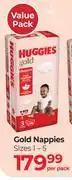 Dis-Chem Huggies Gold Nappies Sizes 1-5 Value Pack-Per Pack offer