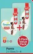 Dis-Chem Pampers Premium Care Pants 2 x Sizes 3-6-Per Pack offer