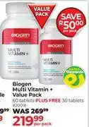 Dis-Chem Biogen Multi Vitamin + Value Pack -Per Pack offer