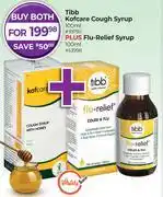 Dis-Chem Tibb Kofcare Cough Syrup 100ml Plus Flu-Relief Syrup 100ml-For Both offer