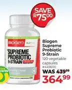 Dis-Chem Biogen Supreme Probiotic 9-Strain 120 Vegetable Capsules offer