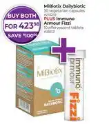 Dis-Chem MiBiotix Dailybiotic 30 Vegetarian Capsules Plus Immuno Armour Fizzi-For Both offer