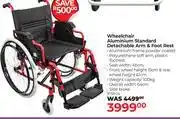 Dis-Chem Wheelchair Aluminium Standard Detachable Arm & Foot Rest 158134 offer