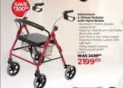 Dis-Chem Aluminium 4 Wheel Rollator With Hand Brake 40851 offer