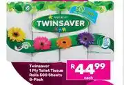 Game Twinsaver 1 Ply Toilet Tissue Rolls 500 Sheets (8 Pack)-Each offer