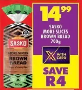 Shoprite Sasko more slices brown bread offer