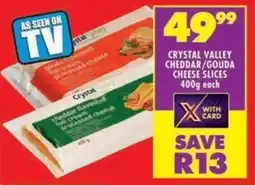 Shoprite Crystal valley cheddar/gouda cheese slices offer