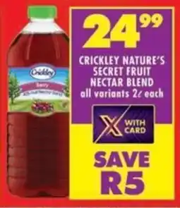 Shoprite Crickley nature's secret fruit nectar blend offer