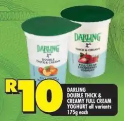 Shoprite Darling double thick & creamy full cream yoghurt all variants offer