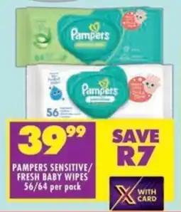 Shoprite Pampers sensitive/ fresh baby wipes offer