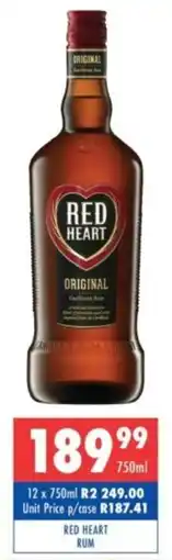 Ultra Liquors Red heart rum offer