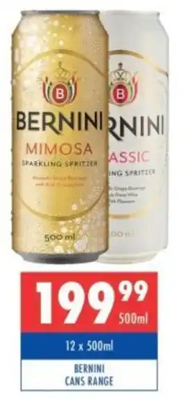 Ultra Liquors Bernini cans range offer