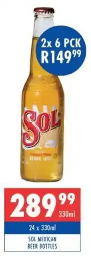 Ultra Liquors Sol mexican beer bottles offer