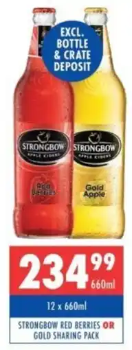 Ultra Liquors Strongbow red berries or gold sharing pack offer