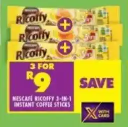 Shoprite Nescafe ricoffy 3-in-1 instant coffee sticks offer