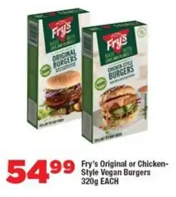 OK Foods Fry's Original or Chicken-Style Vegan Burgers offer