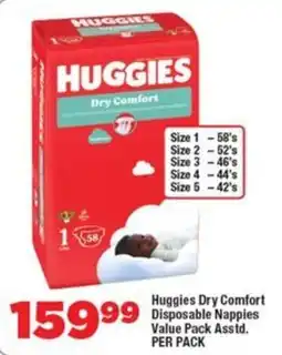 OK Foods Huggies Dry Comfort Disposable Nappies Value Pack Asstd. offer