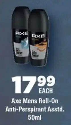 OK Foods Axe Mens Roll-On Anti-Perspirant Asstd. offer