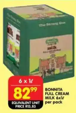 Shoprite Bonnita full cream milk offer
