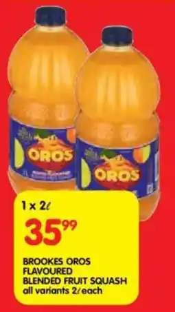 Shoprite Brookes oros flavoured blended fruit squash all variants offer