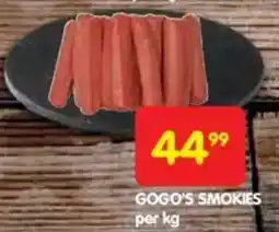 Shoprite Gogo's smokies offer