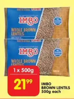 Shoprite Imbo brown lentils offer