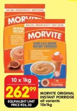 Shoprite Morvite original instant porridge offer
