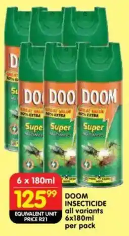 Shoprite Doom insecticide all variants offer
