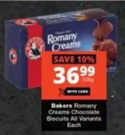 Checkers Hyper Bakers Romany Creams Chocolate Biscuits All Variants Each offer