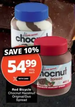 Checkers Hyper Red Bicycle Chocnut Hazelnut Original/ Duo Spread offer