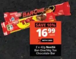 Checkers Hyper Nestlé Bar-One/ Tex Chocolate Bar offer