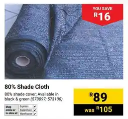 Builders Warehouse 80% Shade Cloth offer