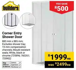 Builders Warehouse Corner Entry Shower Door offer