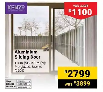 Builders Warehouse KENZO Aluminium Sliding Door offer
