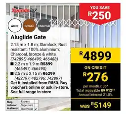 Builders Warehouse Aluglide Gate offer