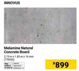 Builders Warehouse INNOVUS Melamine Natural Concrete Board offer