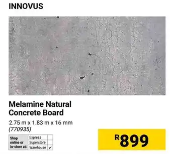 Builders Warehouse INNOVUS Melamine Natural Concrete Board offer
