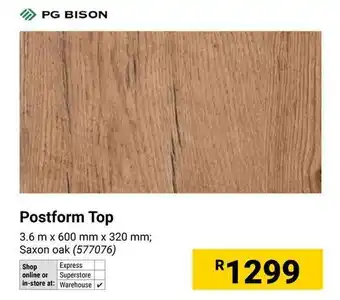 Builders Warehouse PG BISON Postform Top offer