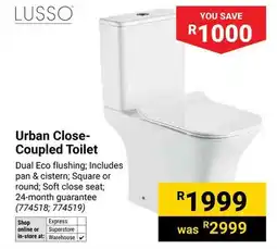 Builders Warehouse LUSSO Urban Close-Coupled Toilet offer