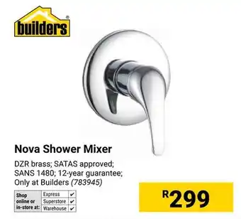 Builders Warehouse Builders Nova Shower Mixer offer