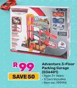Game Adventure Wheels 3 Floor Parking Garage 036401 offer
