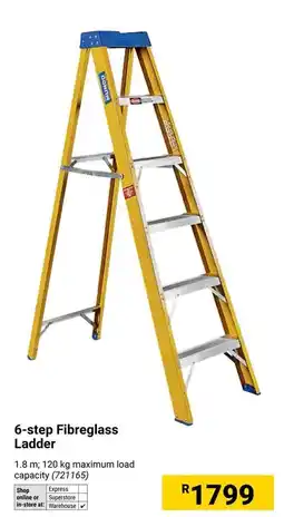 Builders Warehouse 6-step Fibreglass Ladder offer